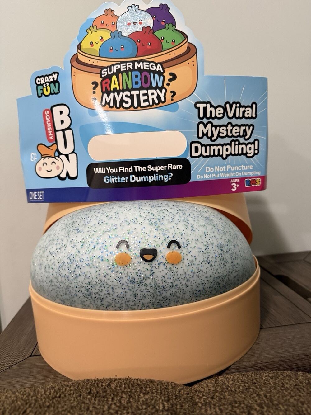 🥟 Blue Glitter Dumpling Squishy – Rare Viral Sensory Collectible